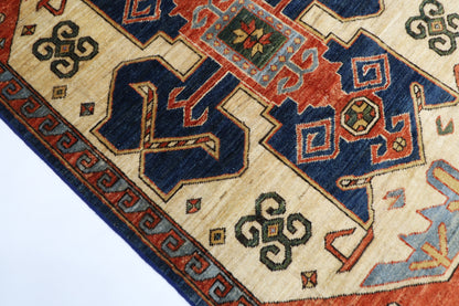 92 x 146 cm | Oriental Heriz Area Rug Afghan Hand Knotted Veg dye Wool carpet