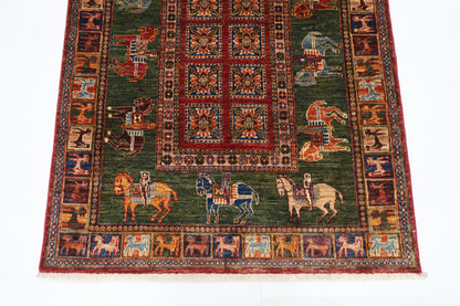 102 x 152 cm | Pazyryk Afghan Tribal Hand Knotted Veg Dye Wool Carpet