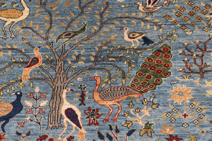 253 x 296 cm | Birds Design Hand Knotted Wool Afghan Carpet