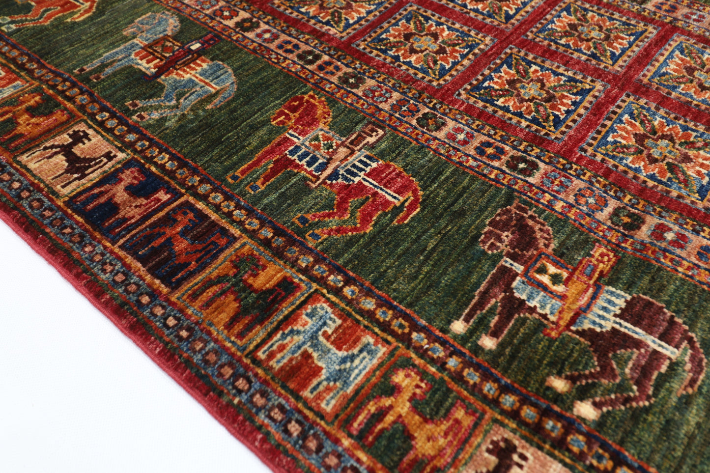 102 x 152 cm | Pazyryk Afghan Tribal Hand Knotted Veg Dye Wool Carpet