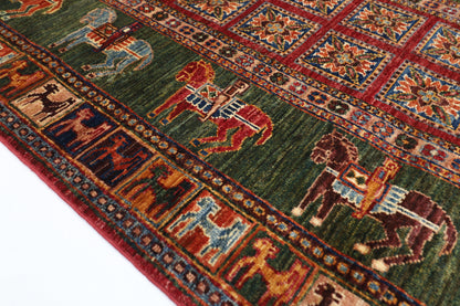 102 x 152 cm | Pazyryk Afghan Tribal Hand Knotted Veg Dye Wool Carpet