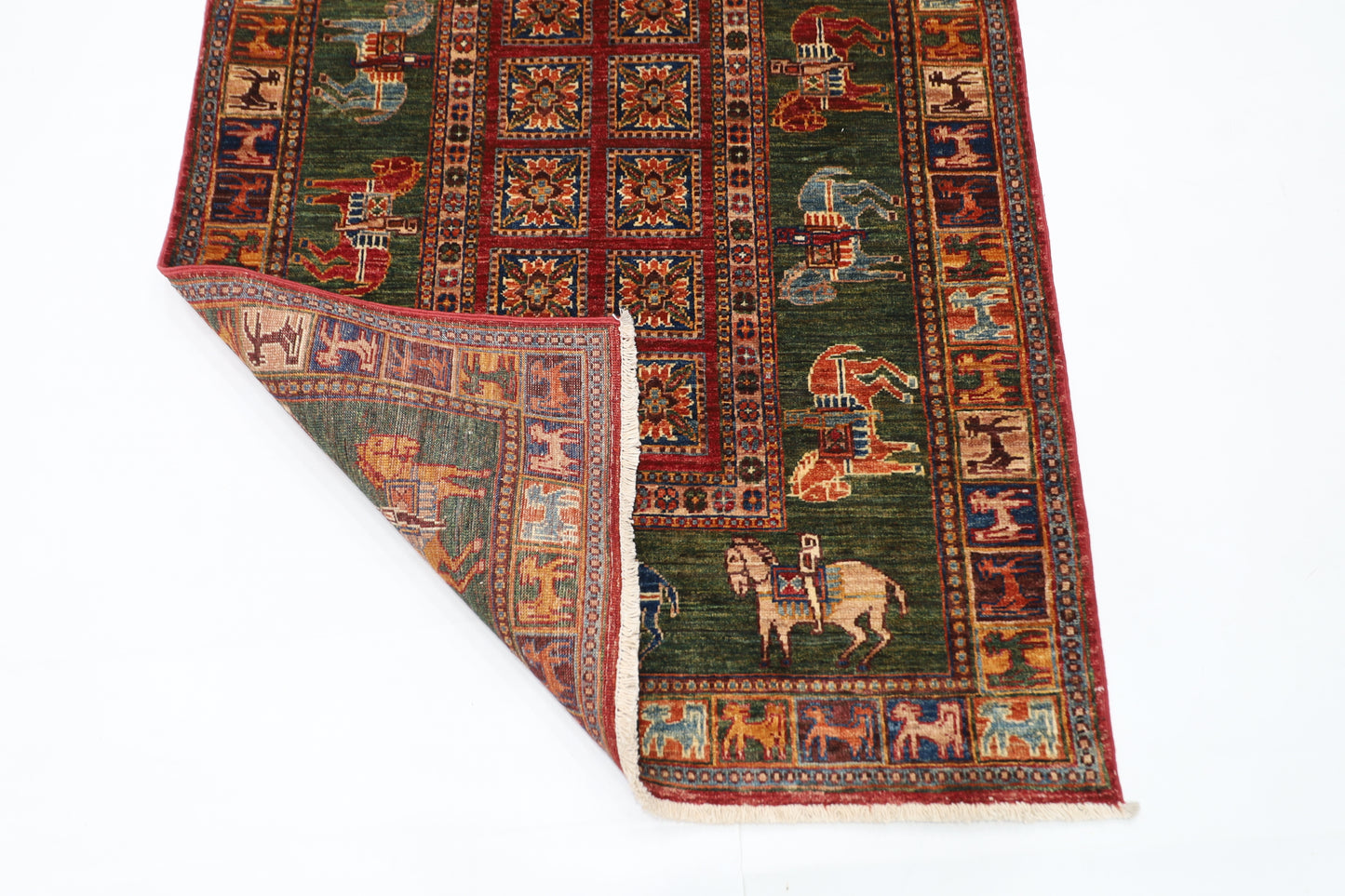 102 x 152 cm | Pazyryk Afghan Tribal Hand Knotted Veg Dye Wool Carpet