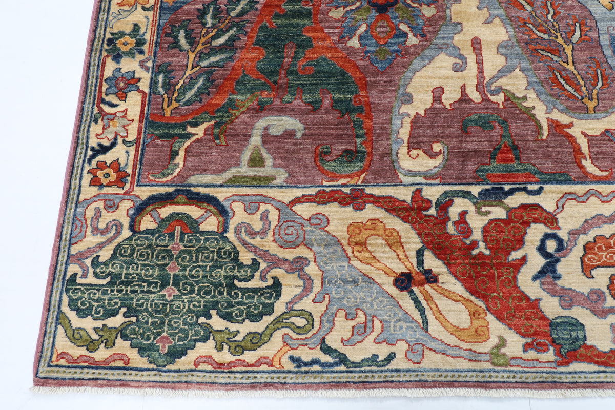 276 x 360 cm | Kawros Design Hand Knotted Wool Afghan Carpet