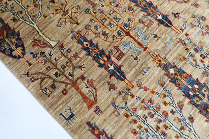 100 x 148 cm | Oriental Tree of life Area Rug Afghan Hand Knotted Veg dye Wool carpet