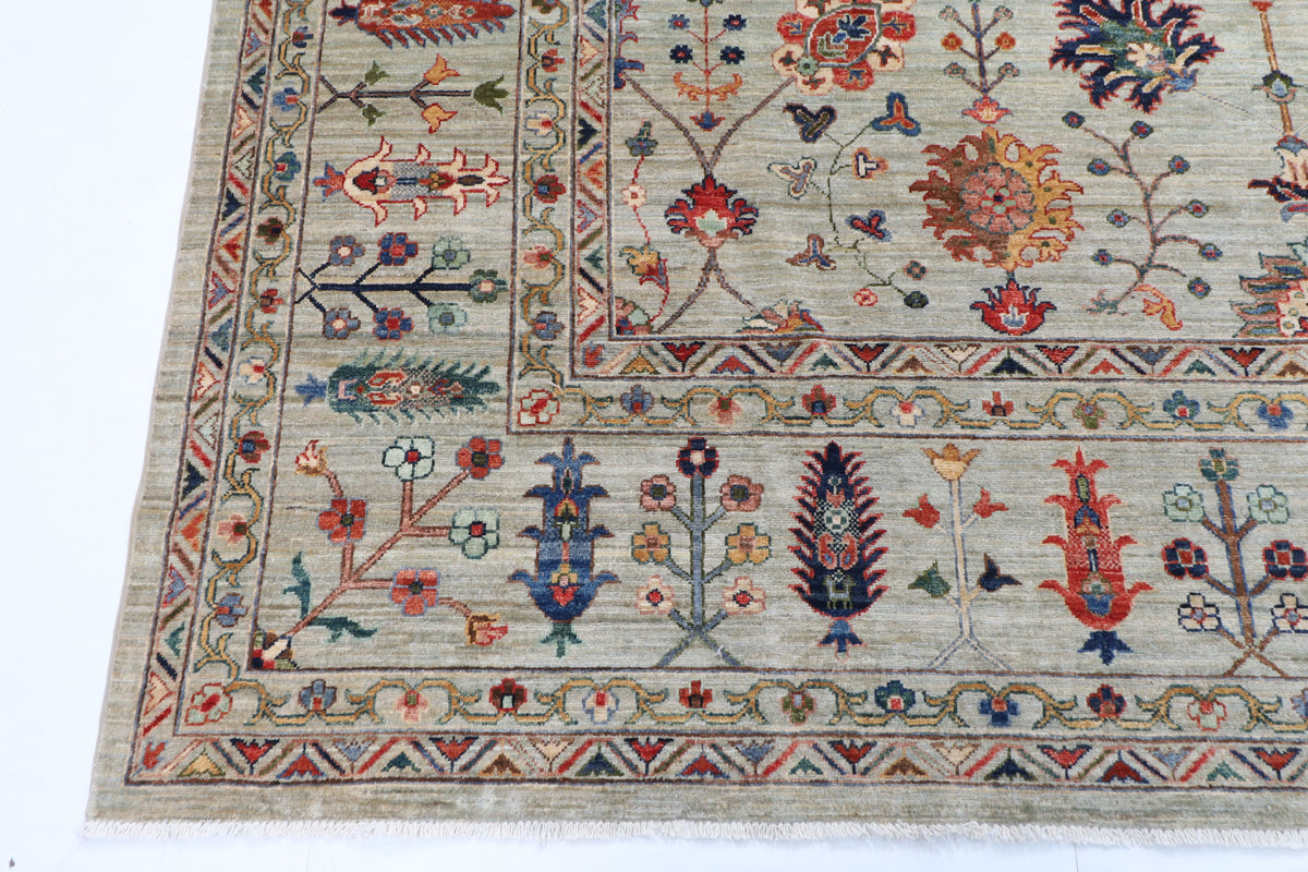276 x 369 cm | Sultani Design Hand Knotted Wool Afghan Carpet