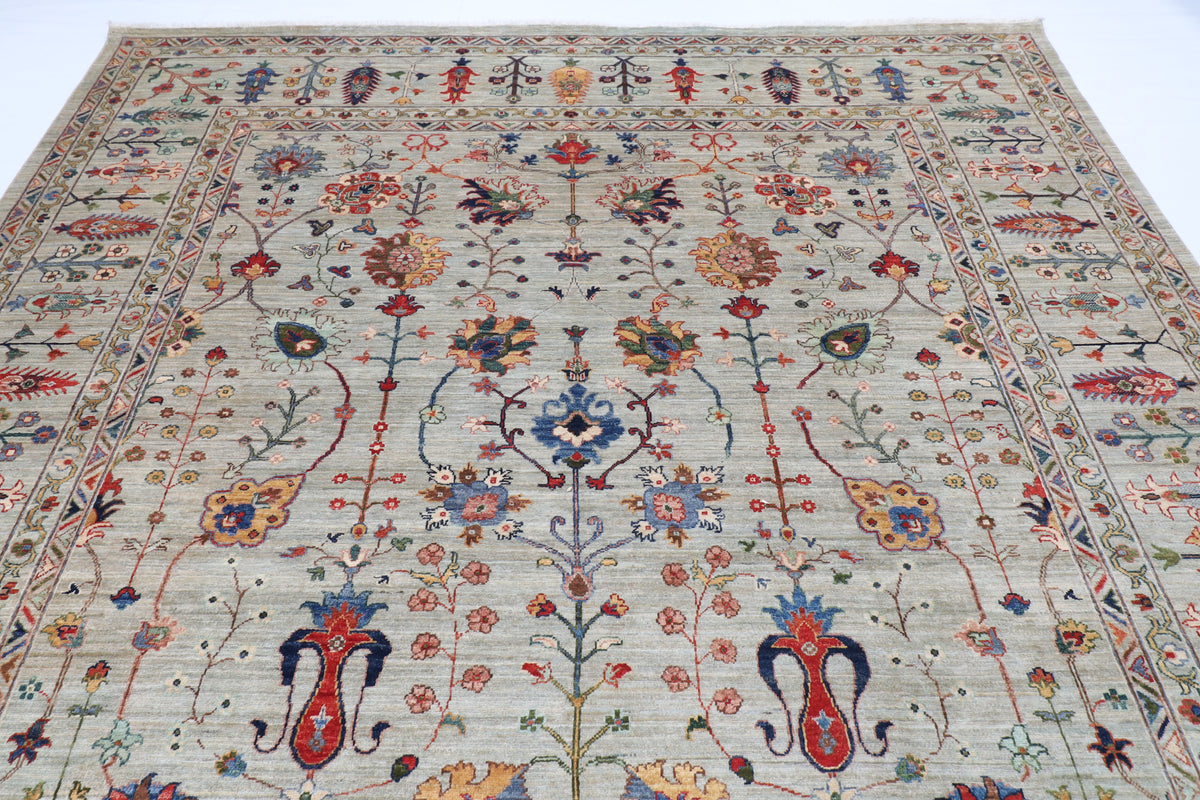 276 x 369 cm | Sultani Design Hand Knotted Wool Afghan Carpet