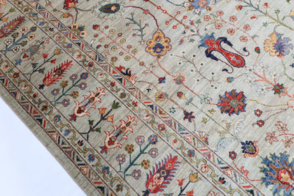276 x 369 cm | Sultani Design Hand Knotted Wool Afghan Carpet
