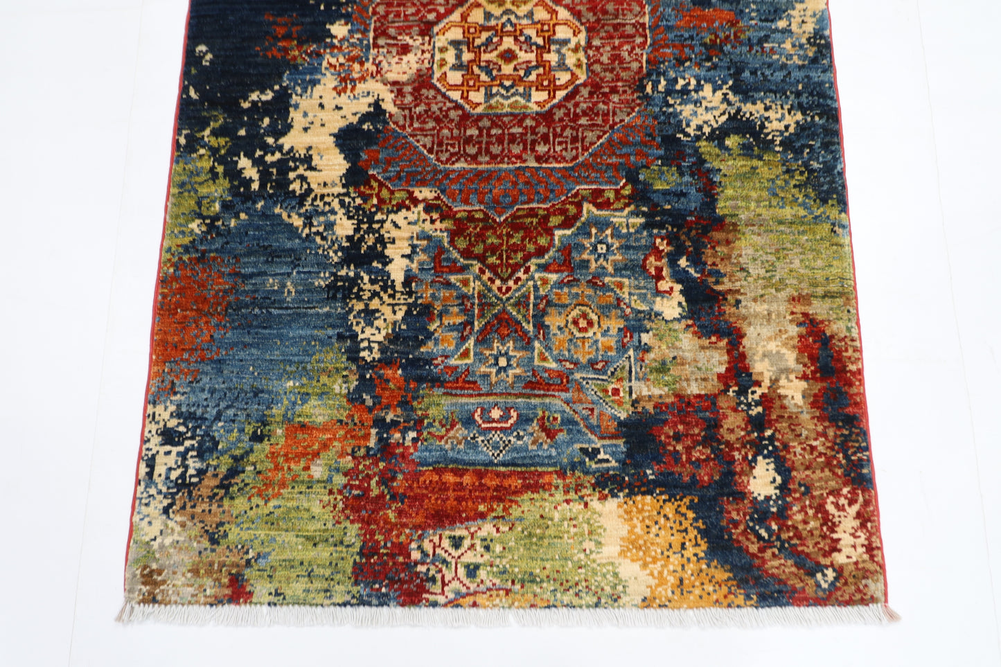 82 x 122 cm | Oriental Abstract mamluk Area Rug Afghan Hand Knotted Veg dye Wool carpet