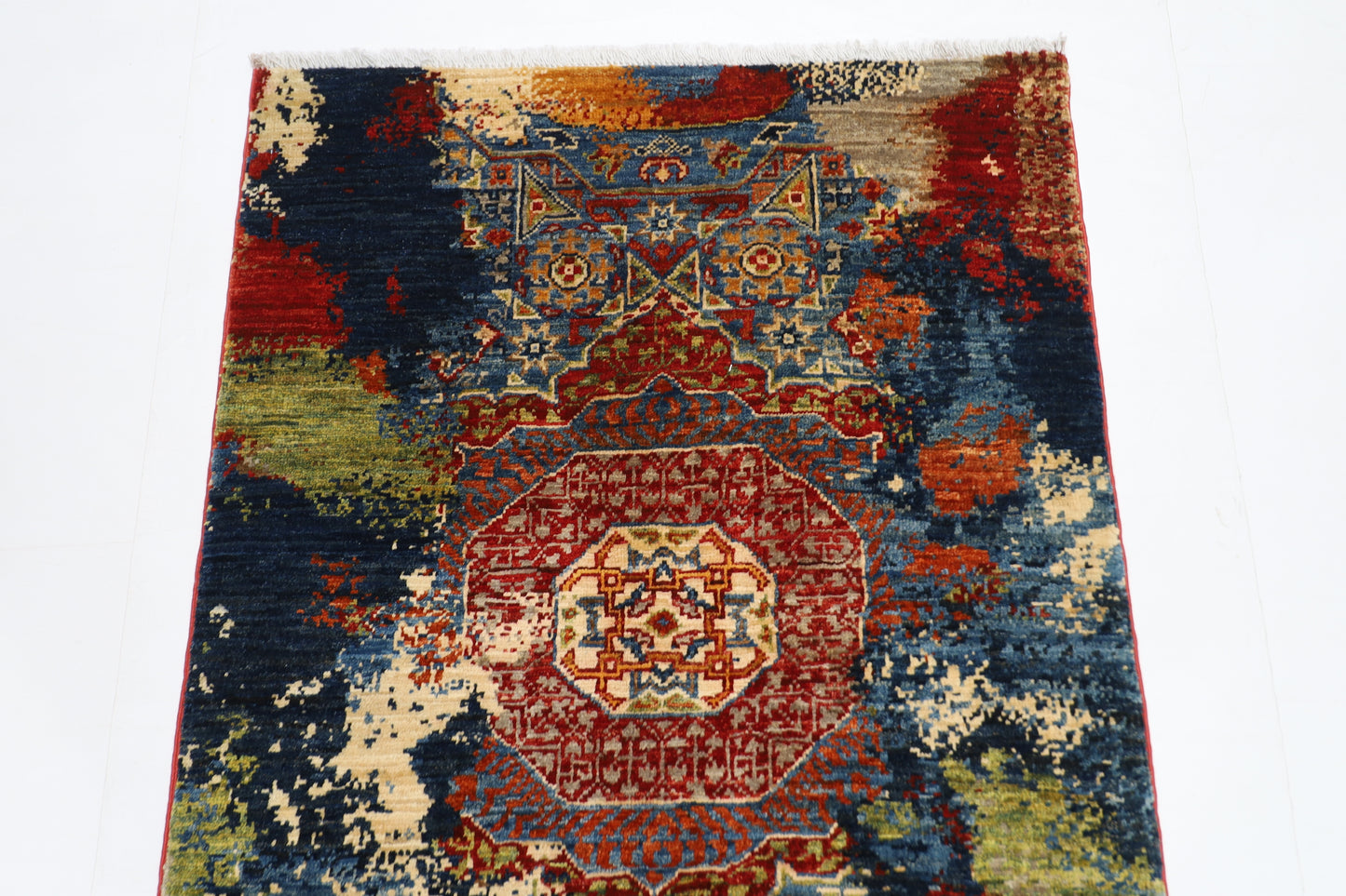 82 x 122 cm | Oriental Abstract mamluk Area Rug Afghan Hand Knotted Veg dye Wool carpet
