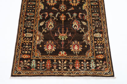 99 x 156 cm | Sultani Brown Afghan Tribal Hand Knotted Veg Dye Wool Carpet