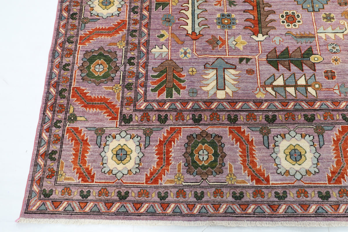 311 x 422 cm | Bidjar Dark Pinky Design Hand Knotted Wool Afghan Carpet