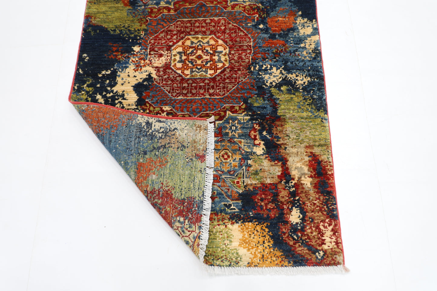 82 x 122 cm | Oriental Abstract mamluk Area Rug Afghan Hand Knotted Veg dye Wool carpet