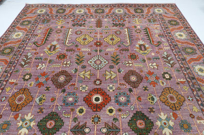311 x 422 cm | Bidjar Dark Pinky Design Hand Knotted Wool Afghan Carpet