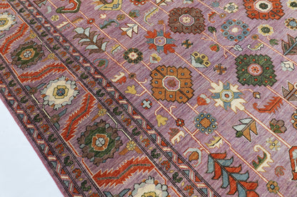 311 x 422 cm | Bidjar Dark Pinky Design Hand Knotted Wool Afghan Carpet