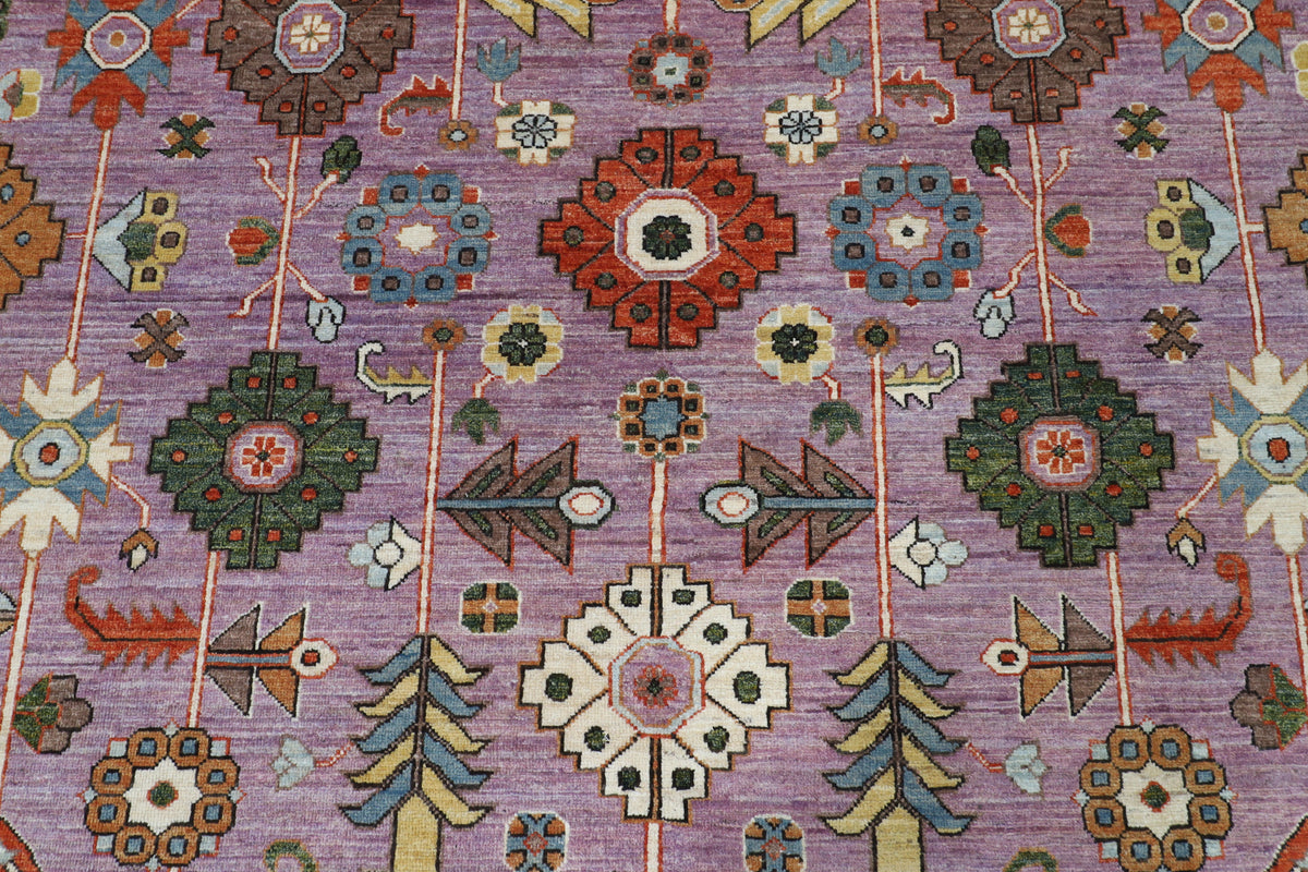 311 x 422 cm | Bidjar Dark Pinky Design Hand Knotted Wool Afghan Carpet