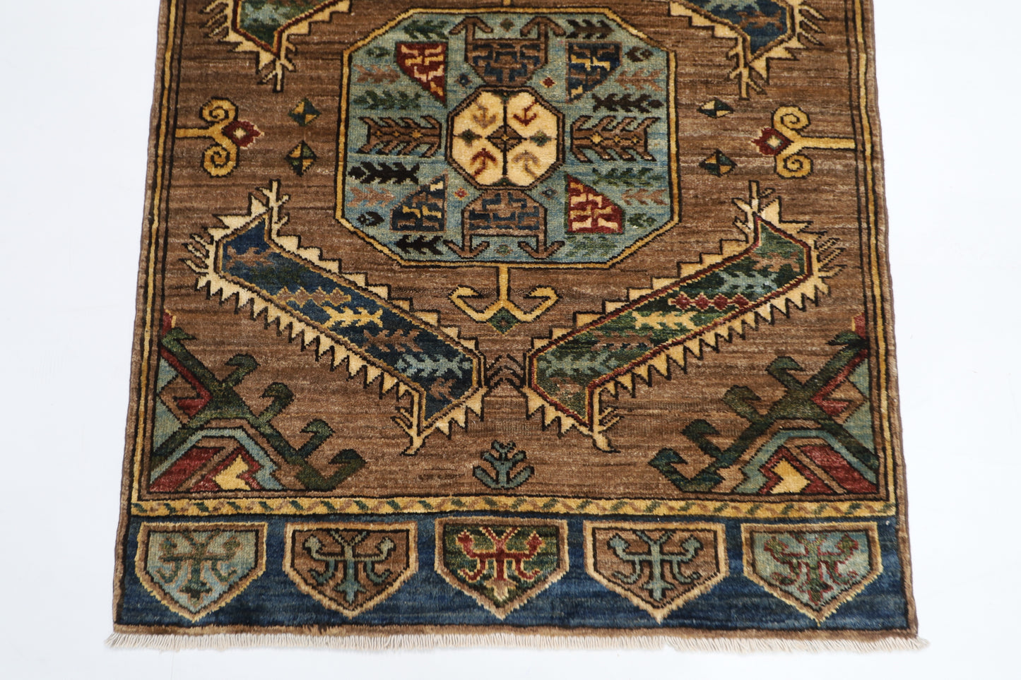 89 x 119 cm | Oriental heriz Gray Rug Afghan Hand Knotted Veg dye Wool carpet