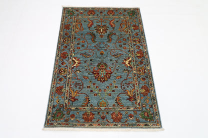 87 x 128 cm | Sultani Afghan Tribal Hand Knotted Veg Dye Wool Carpet