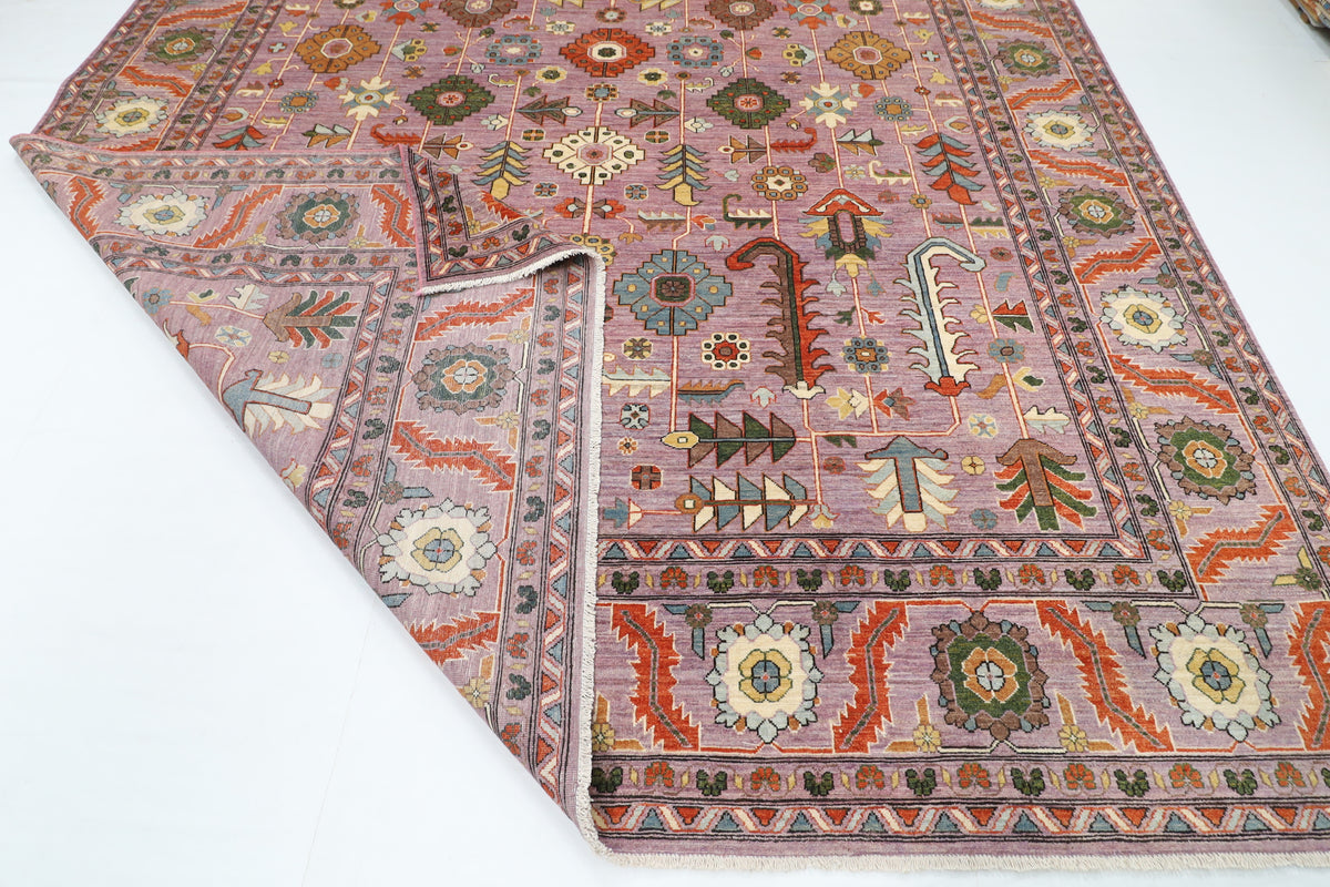311 x 422 cm | Bidjar Dark Pinky Design Hand Knotted Wool Afghan Carpet