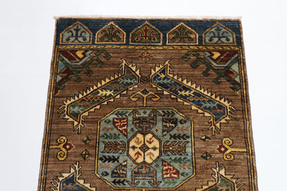 89 x 119 cm | Oriental heriz Gray Rug Afghan Hand Knotted Veg dye Wool carpet