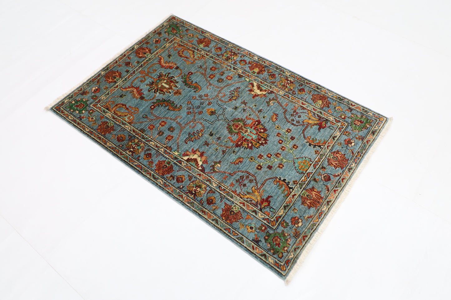 87 x 128 cm | Sultani Afghan Tribal Hand Knotted Veg Dye Wool Carpet