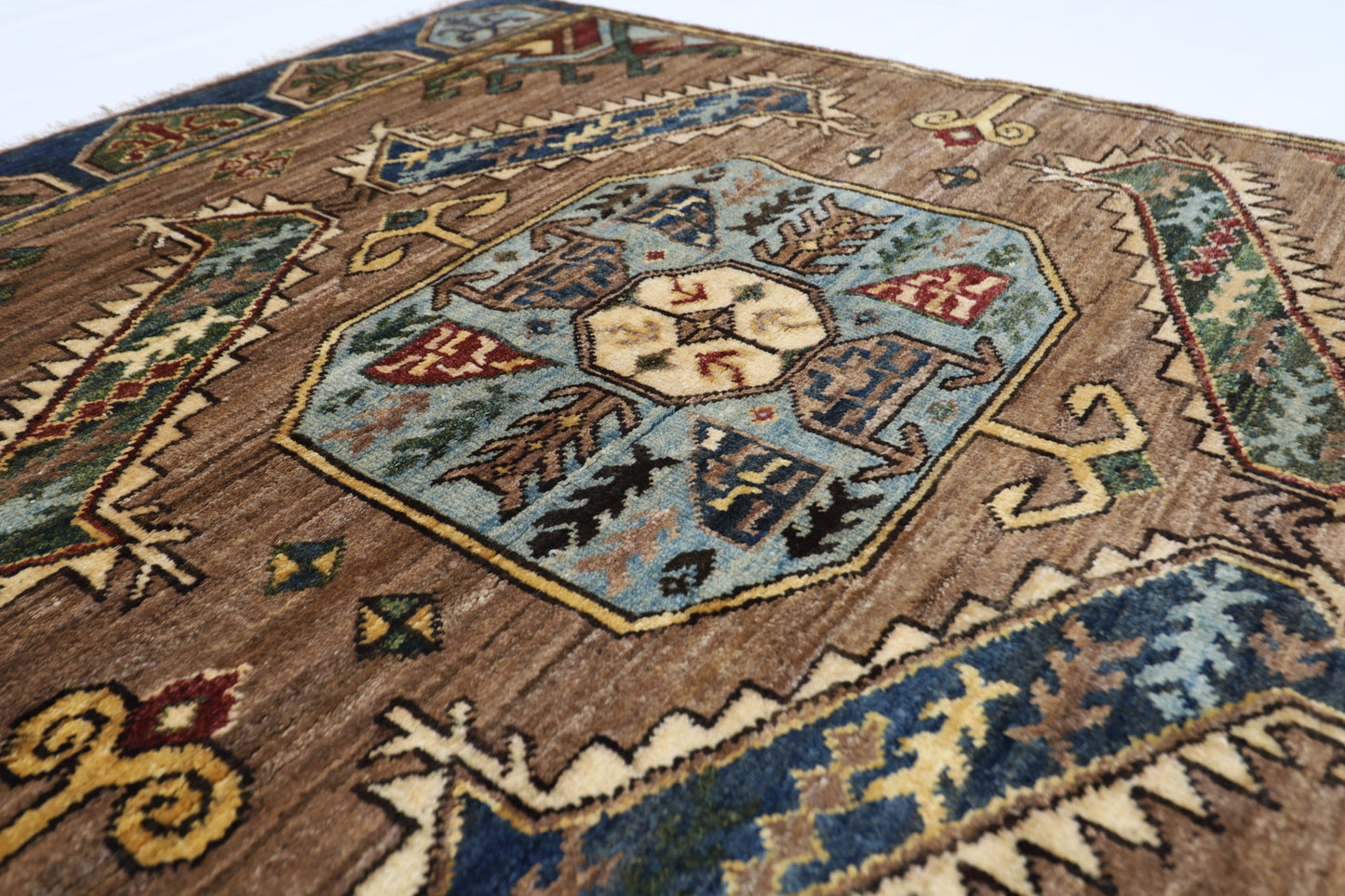 89 x 119 cm | Oriental heriz Gray Rug Afghan Hand Knotted Veg dye Wool carpet