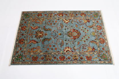 87 x 128 cm | Sultani Afghan Tribal Hand Knotted Veg Dye Wool Carpet