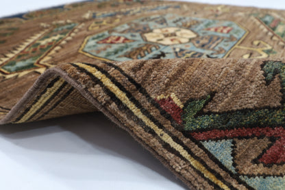 89 x 119 cm | Oriental heriz Gray Rug Afghan Hand Knotted Veg dye Wool carpet