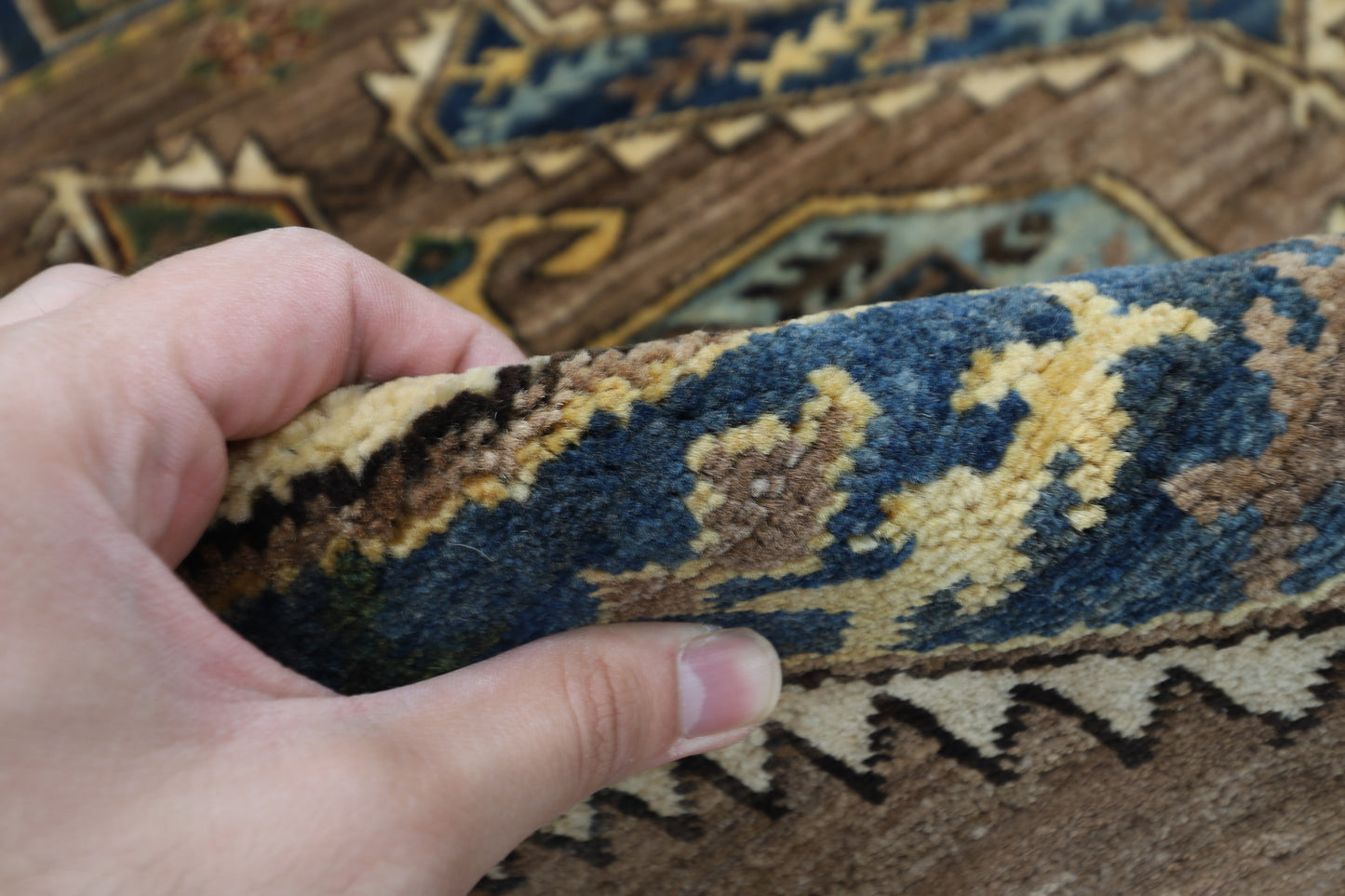 89 x 119 cm | Oriental heriz Gray Rug Afghan Hand Knotted Veg dye Wool carpet
