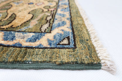 247 x 299 cm | Kawros Gray Design Hand Knotted Wool Afghan Carpet