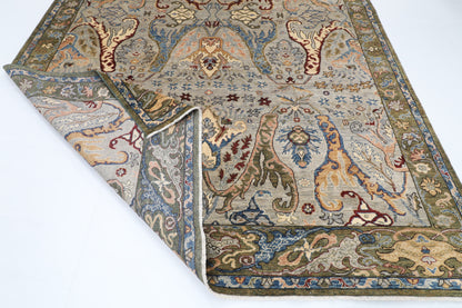 247 x 299 cm | Kawros Gray Design Hand Knotted Wool Afghan Carpet