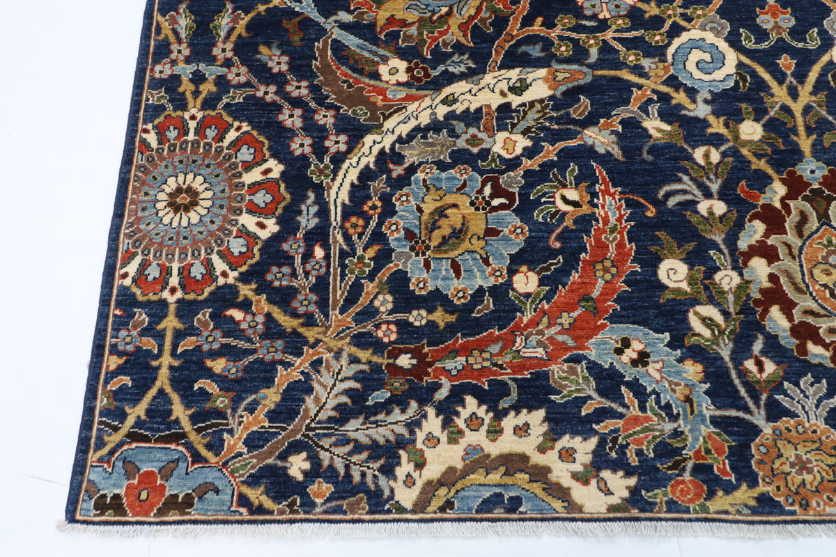 247 x 293 cm | Bidjar Blue Design Hand Knotted Wool Afghan Carpet
