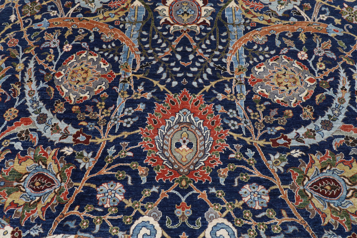 247 x 293 cm | Bidjar Blue Design Hand Knotted Wool Afghan Carpet