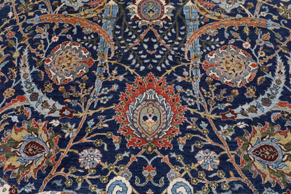 247 x 293 cm | Bidjar Blue Design Hand Knotted Wool Afghan Carpet