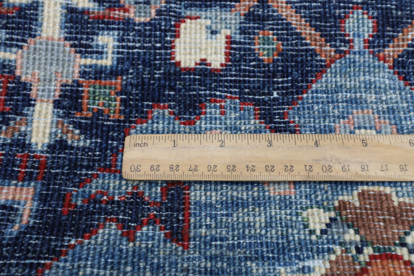 63 x 176 cm | Navy Afghan Tribal Hand Knotted Veg Dye Wool Carpet
