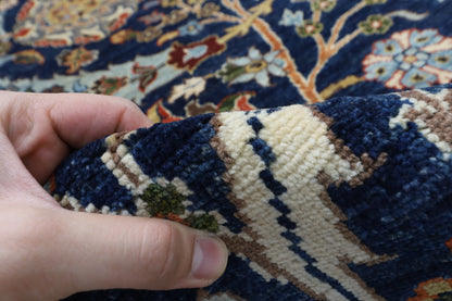 247 x 293 cm | Bidjar Blue Design Hand Knotted Wool Afghan Carpet