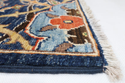 247 x 293 cm | Bidjar Blue Design Hand Knotted Wool Afghan Carpet