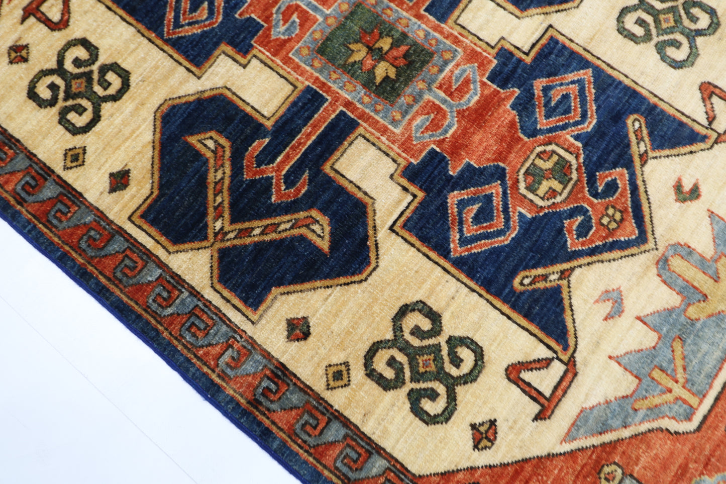 93 x 148 cm | Oriental Heriz Area Rug Afghan Hand Knotted Veg dye Wool carpet