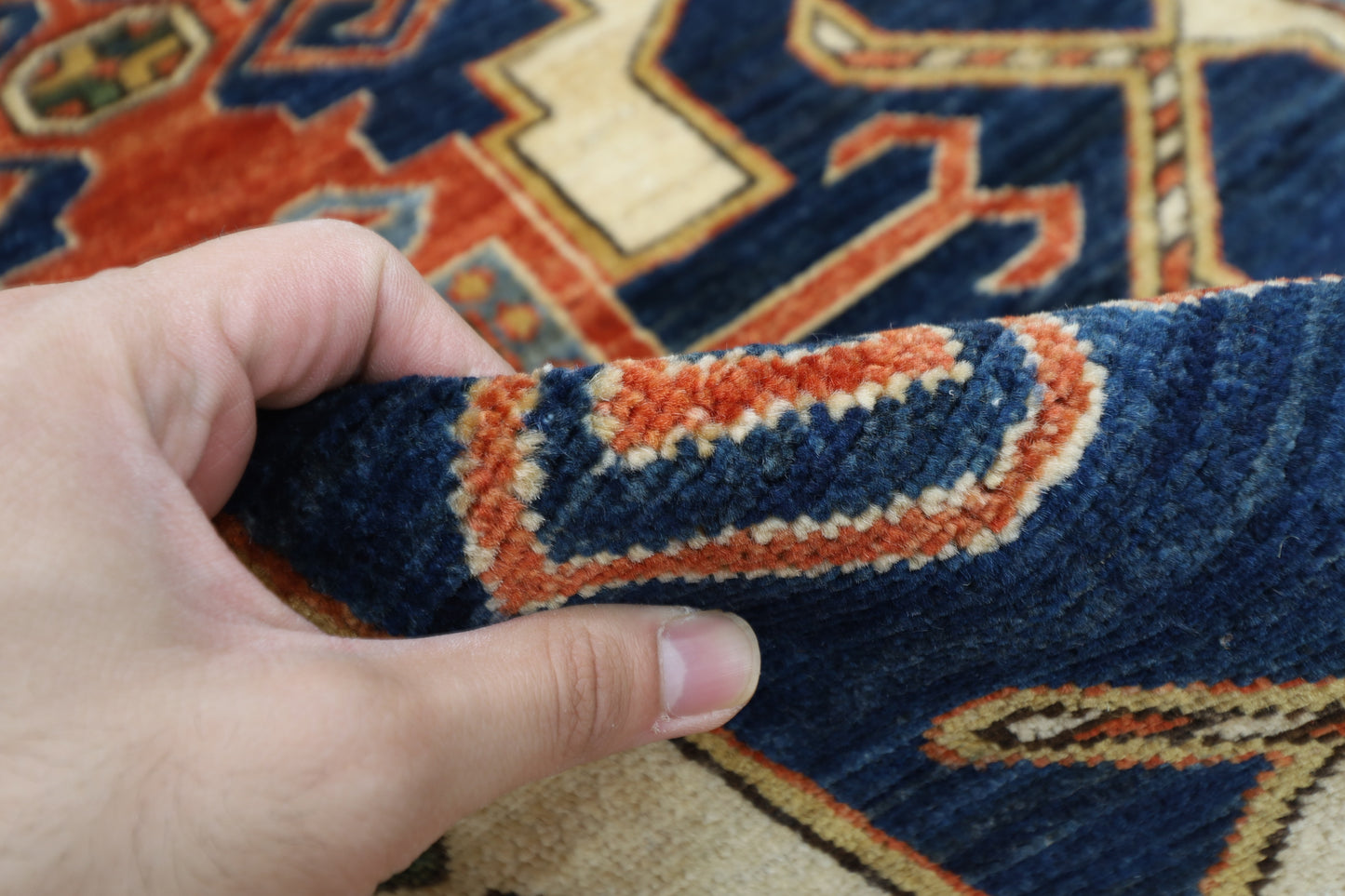 93 x 148 cm | Oriental Heriz Area Rug Afghan Hand Knotted Veg dye Wool carpet