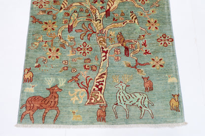 101 x 144 cm | Gabbeh Afghan Tribal Hand Knotted Veg Dye Wool Carpet