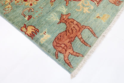 101 x 144 cm | Gabbeh Afghan Tribal Hand Knotted Veg Dye Wool Carpet