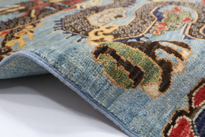103 x 149 cm | Dargon Gray Area Rug Afghan Hand Knotted Veg dye Wool carpet