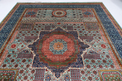 245 x 301 cm | Alfombra afgana de lana teñida con vegetales anudada a mano diseño Kawros