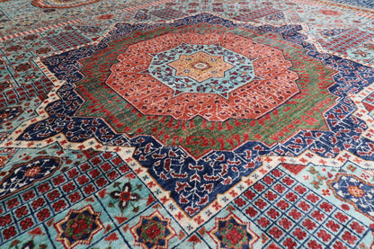 245 x 301 cm | Alfombra afgana de lana teñida con vegetales anudada a mano diseño Kawros