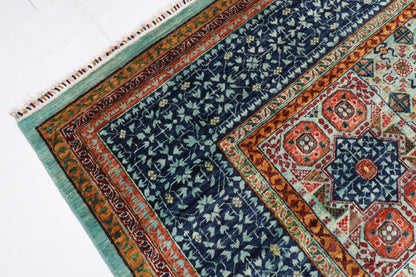 245 x 301 cm | Alfombra afgana de lana teñida con vegetales anudada a mano diseño Kawros