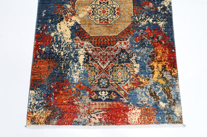 84 x 129 cm | Oriental Abstract mamluk Rug Afghan Hand Knotted Veg dye Wool carpet