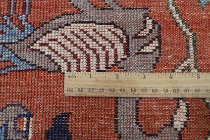270 x 360 cm | Birds Orange Design Hand Knotted Wool Afghan Carpet