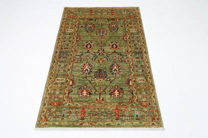 100 x 154 cm | Sultani Afghan Tribal Hand Knotted Veg Dye Wool Carpet