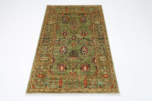 100 x 154 cm | Sultani Afghan Tribal Hand Knotted Veg Dye Wool Carpet