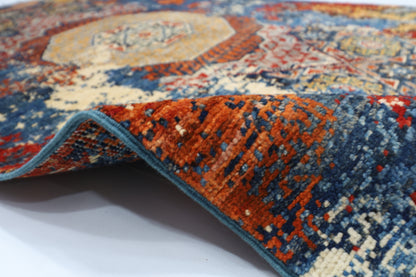 84 x 129 cm | Oriental Abstract mamluk Rug Afghan Hand Knotted Veg dye Wool carpet
