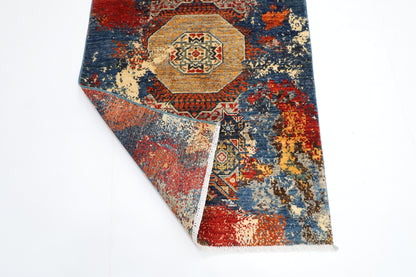 84 x 129 cm | Oriental Abstract mamluk Rug Afghan Hand Knotted Veg dye Wool carpet